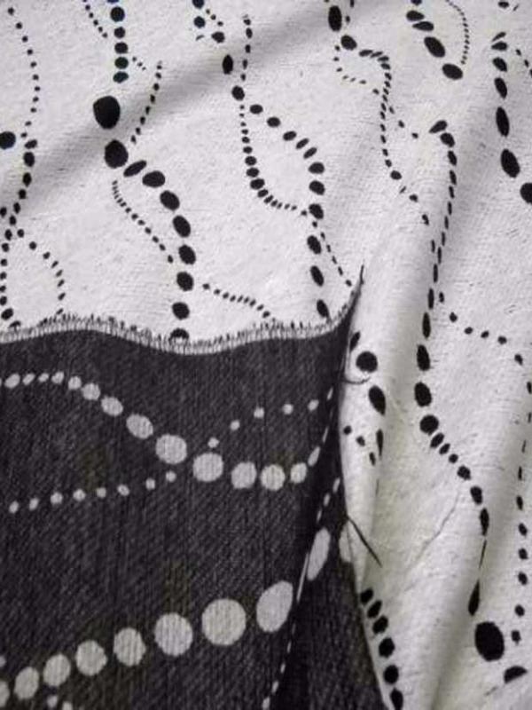 Velours coton pour l ameublement ton noir et blanc