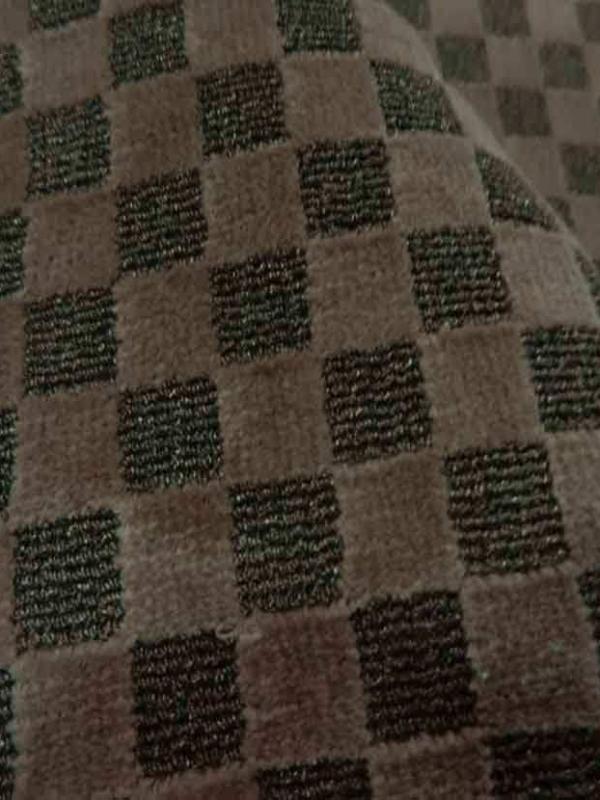 Velours d ameublement faconne carreaux beige dore