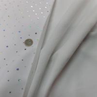 tissu Velours double face blanc a strass multicolore