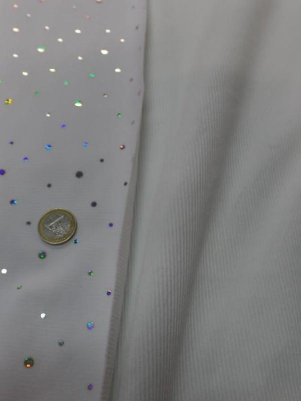 tissu Velours double face blanc a strass