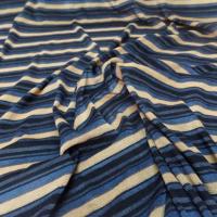 Velours éponge a rayures ton noir bleu safran