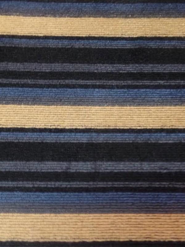 Velours eponge a rayures ton noir bleu safran7