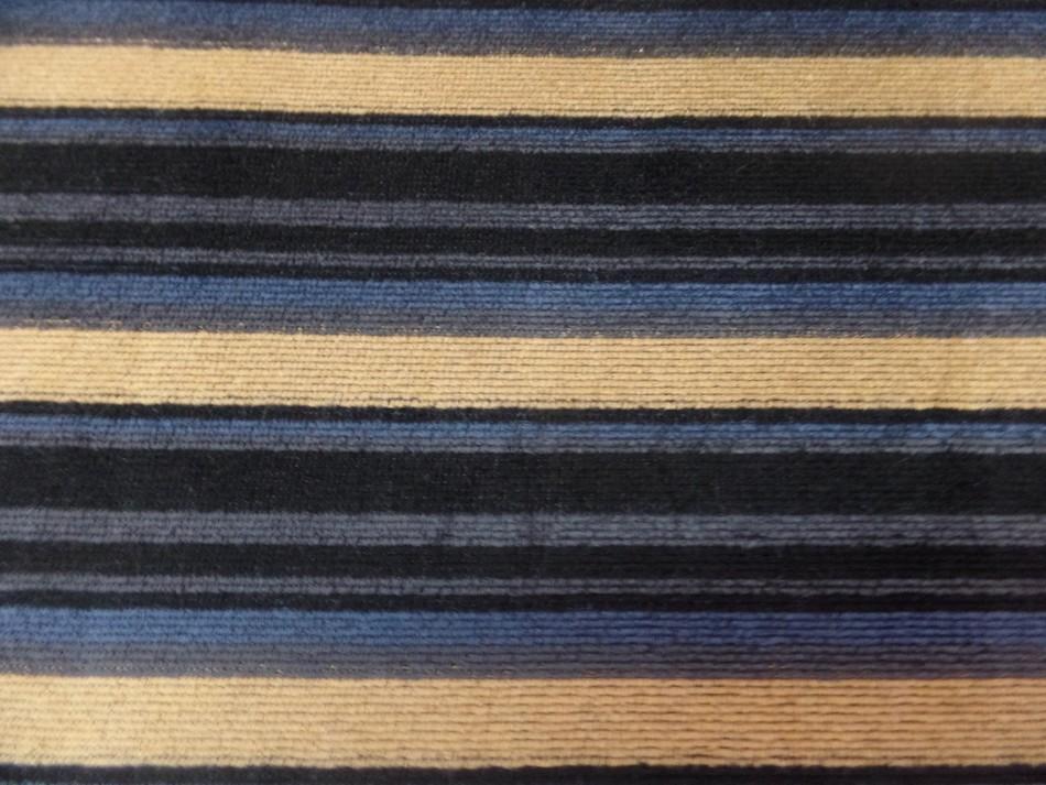 Velours éponge a rayures ton noir bleu safran en ligne