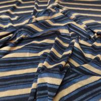 Velours eponge a rayures ton noir bleu safran7