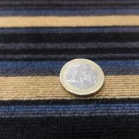 tissu Velours éponge a rayures ton noir bleu safran