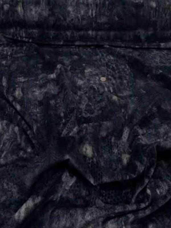 Velours imprime gris bleute