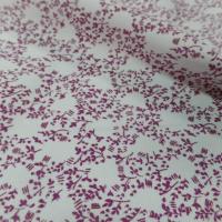 Velours coton milleraies blanc imprimé fleurs rose pas cher