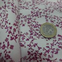 Velours milleraies blanc imprimé fleurs rose