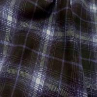 Velours milleraies marron a carreaux violet