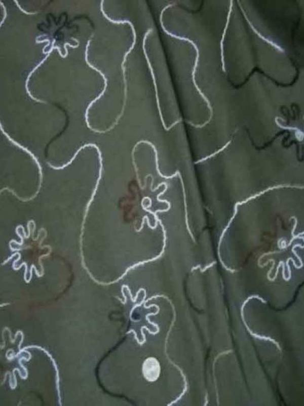 Velours milleraies souple kaki faconne