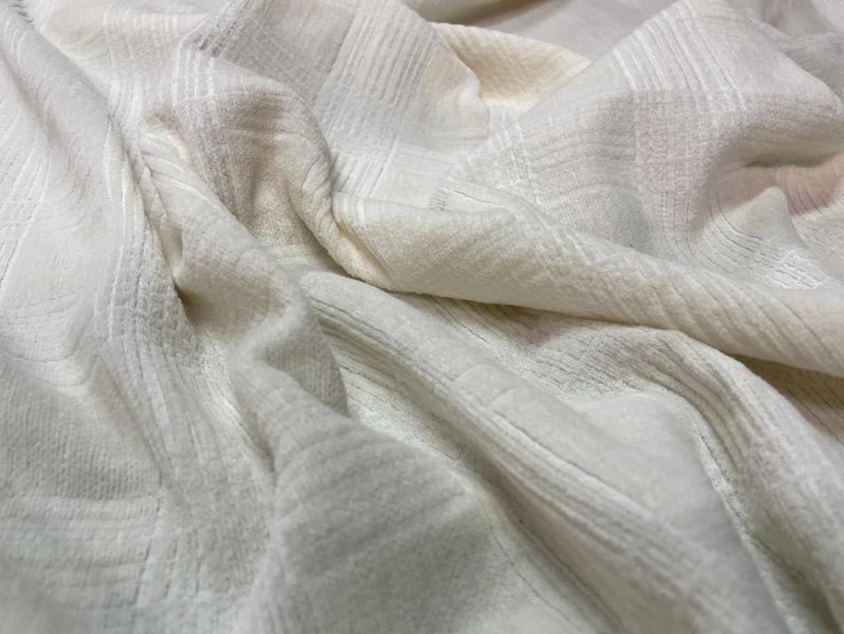 Velours souple façonné écrue motifs carreaux