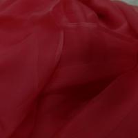 Vente de tissu coupon de 5m de mousseline de soie crepon ton rouge