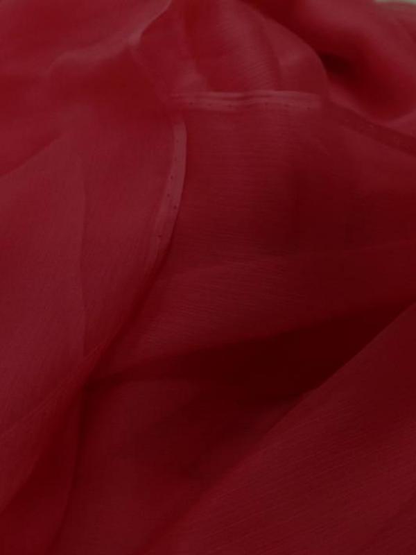 Vente de tissu coupon de 5m de mousseline de soie crepon ton rouge