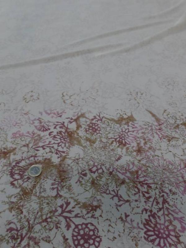 Vente de tissu crepon imprime beige clair