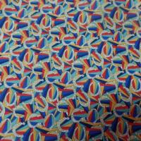 Vente de tissu popeline coton imprime fer a cheval multi couleurs