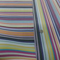 tissu bâche en téflon a rayure rouge noir jaune bleu