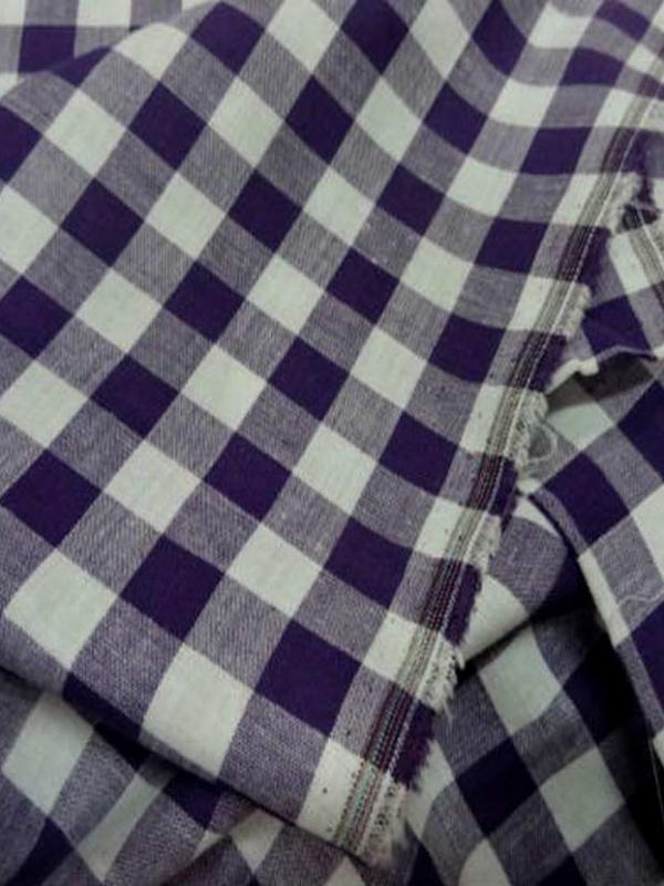 Vichy coton gros carreaux violet blanc