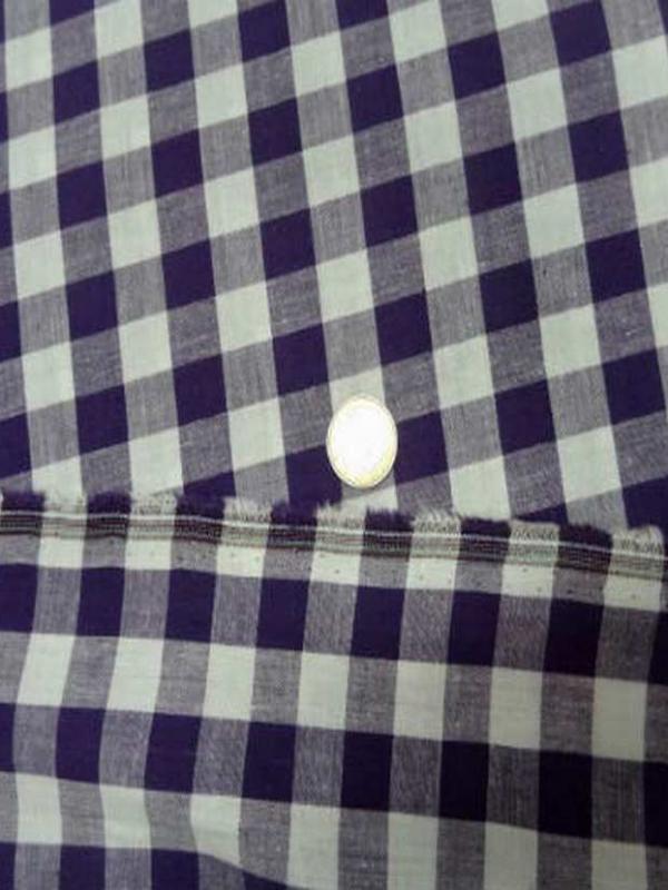 Vichy coton gros carreaux violet blanc