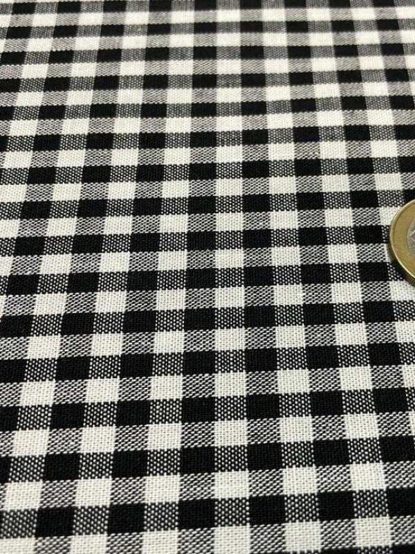 Vichy coton noir petit carreaux