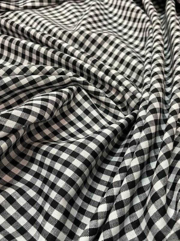 Vichy coton noir petit carreaux