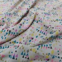 Viscose beige taupe imprimé petit triangle