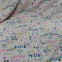 tissu Viscose beige taupe imprimé géométrique