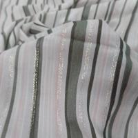 Viscose blanc cassé a rayure ton kaki saumon fils lurex doré et métal