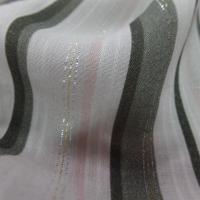 vente de tissu Viscose blanc cassé a rayure ton kaki saumon fils lurex doré et métal