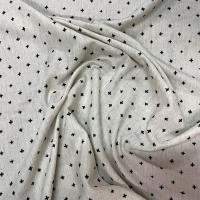 Viscose blanc chine a motifs devores en velours noir0