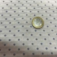 Viscose blanche a pois dévoré velours gris