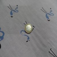 Viscose blanche fine imprime flamant rose ton bleu2