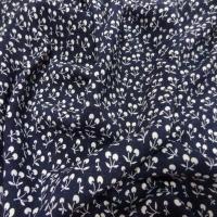 Viscose bleu marine imprime cerise