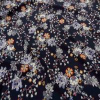 viscose bleu nuit imprime fleurs