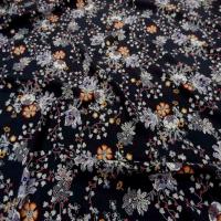 Viscose bleu nuit imprime fleurs9