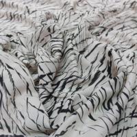 tissu Viscose imprimé blanc cassé et noir pas cher
