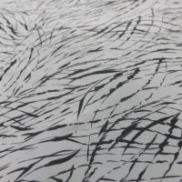 tissu Viscose imprimé blanc cassé et noir