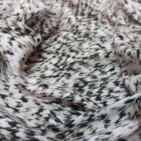 tissu Viscose imprimé blanc cassé kaki et noir