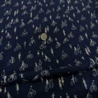 Viscose imprime bleu marine et blanc en 1 50m l