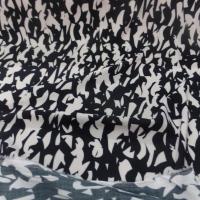 tissu Viscose imprimé motifs noir et blanc cassé sur Marseille