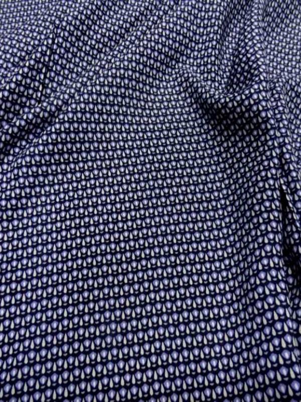 Viscose imprime petit motifs bleu et blanc