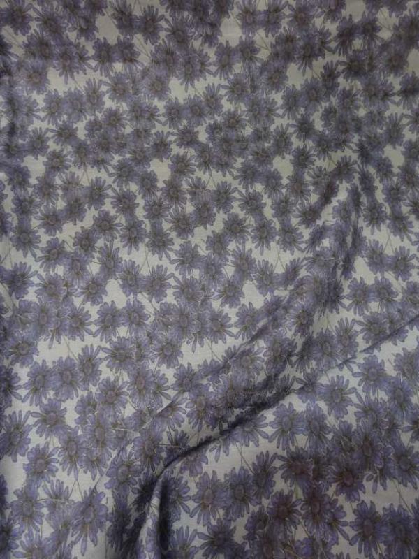Viscose imprime petite fleurs blanc mauve