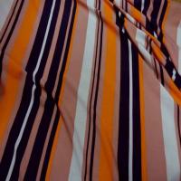 Viscose imprime rayures ton orange