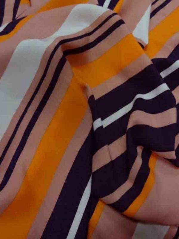 Viscose imprime rayures ton orange1