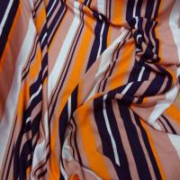 Viscose imprime rayures ton orange9