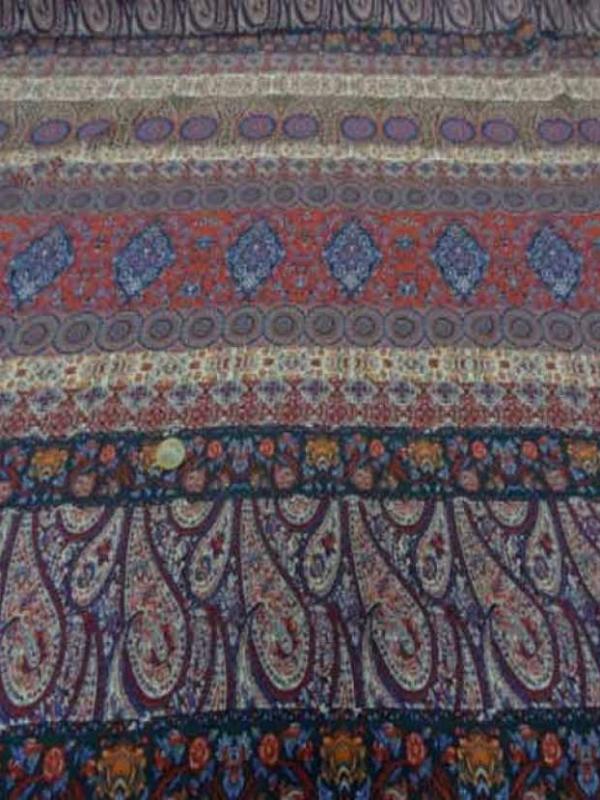 Viscose imprime ton rouge bleu orange