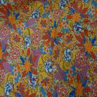 Viscose imprime ton rouge orange rose et bleu