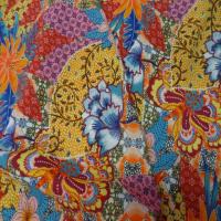 Viscose imprime ton rouge orange rose et bleu2