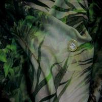 Viscose imprime ton vert blanc et gris en 1 50m l06