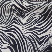 tissu Viscose imprimé zèbre noir et beige clair