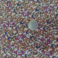 tissu Viscose imprimée motifs liberty ton rose orange vert en ligne